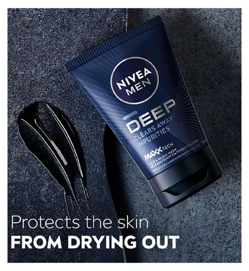 NIVEA Men Face and Beard Wash Darkwood 100ml , imported from the UK