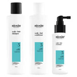 Nioxin System 3 Lojalitetssett for farget, tørt og skadet hår. Lett tynt hårpleiesett.