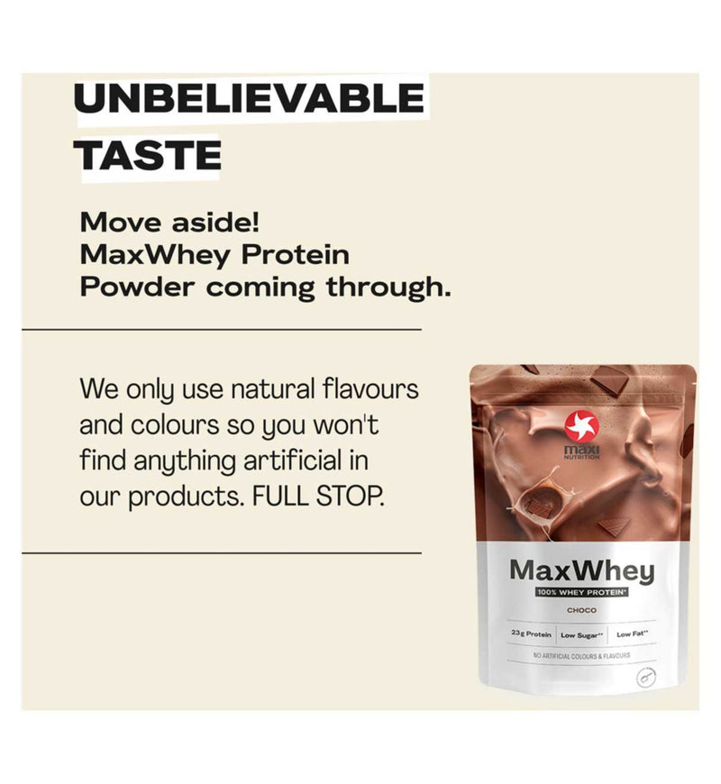 Maxi Nutrition whey protein powder chocolate 420g, imported from the UK
