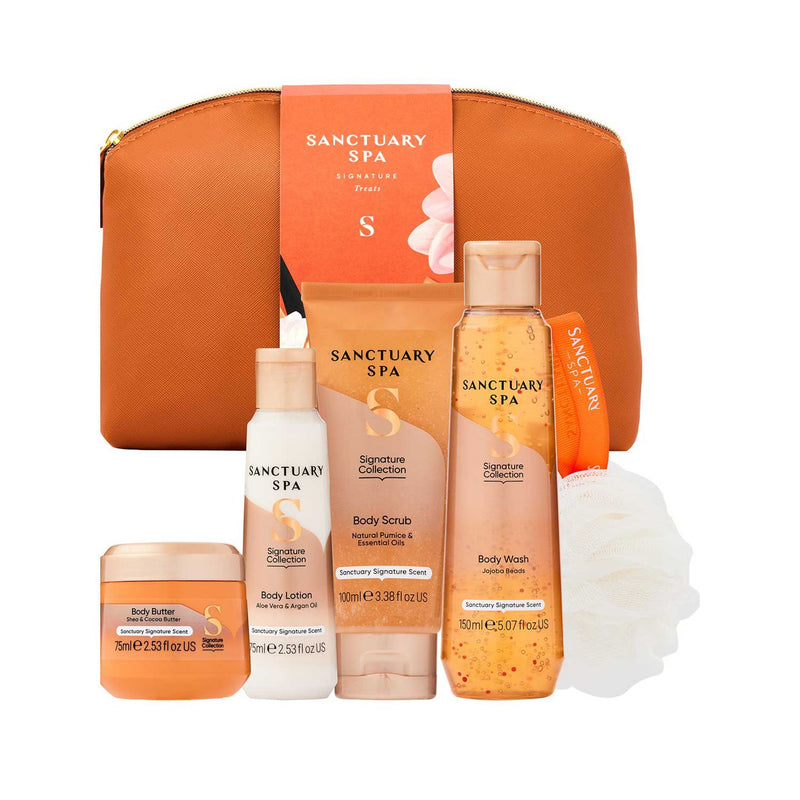 Sanctuary Spa Signature Treats Gift Set with body puff (British brand)
