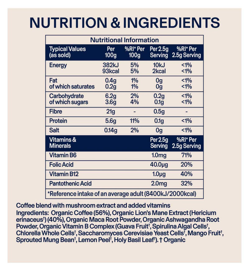 DIRTEA Mushroom Coffee instant drink mix sachets - British product