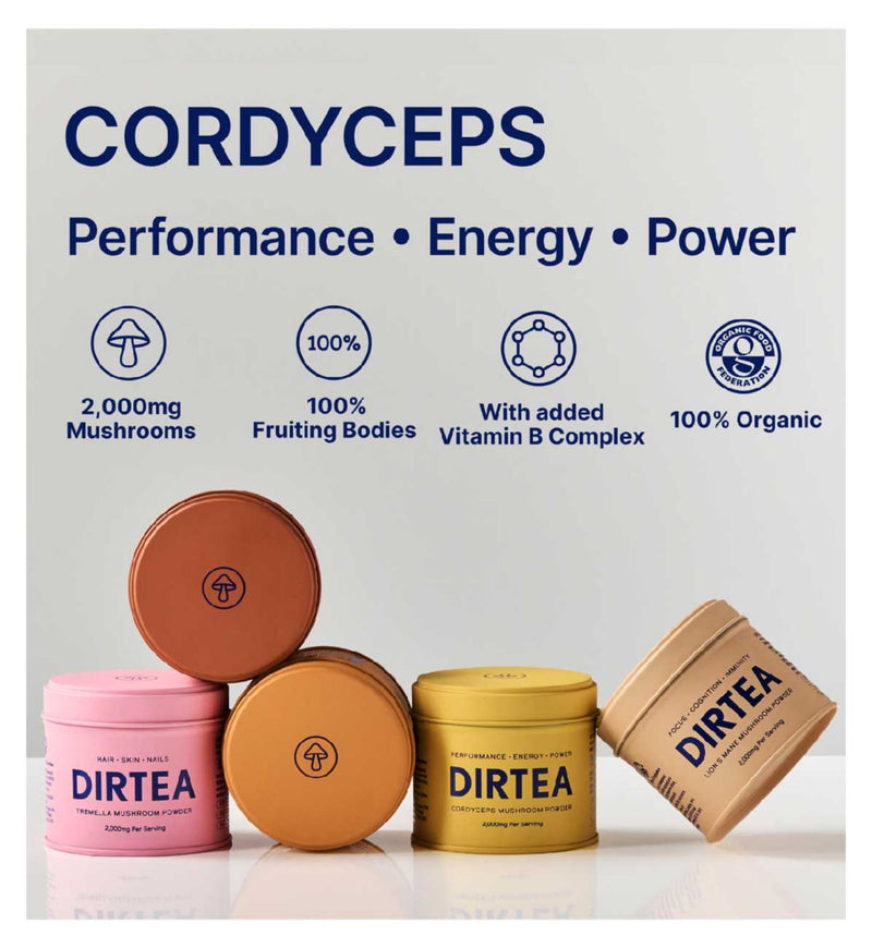 DIRTEA Cordyceps mushroom powder 60g supplement (British brand)