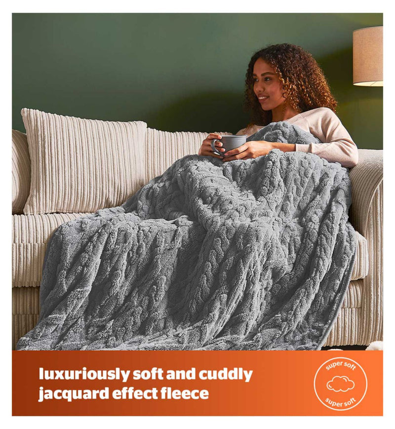 Silentnight Super Cosy Heated Throw Charcoal 120 x 160cm (British brand)