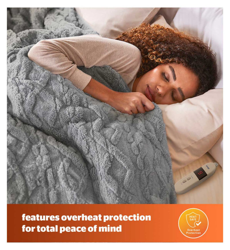 Silentnight Super Cosy Heated Throw Charcoal 120 x 160cm (British brand)