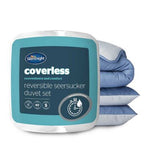 Silentnight Seersucker Coverless 105 Tog Duvet and Pillowcase Set - BlueGrey - Single