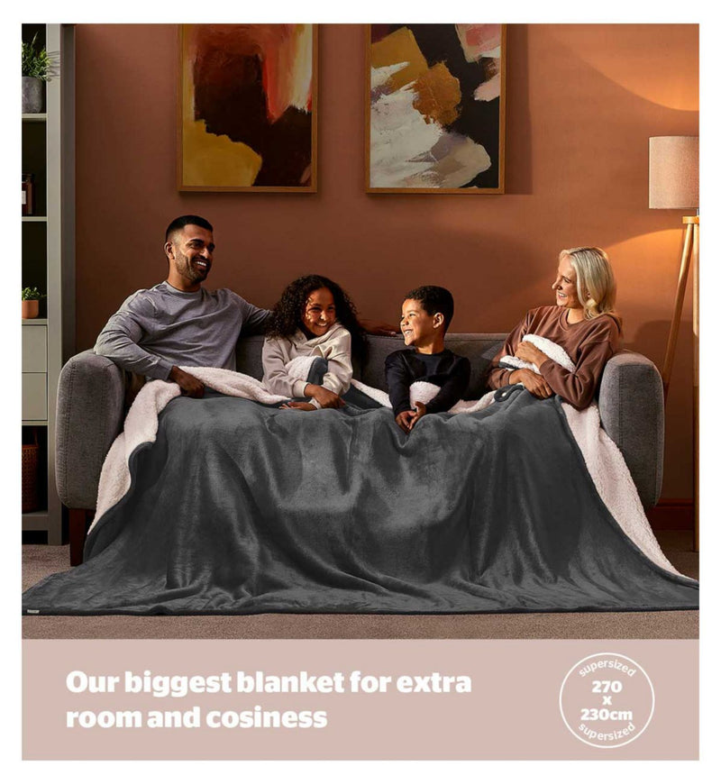 Silentnight Snugsie Super Giant Family Blanket - 270 x 230cm - Charcoal