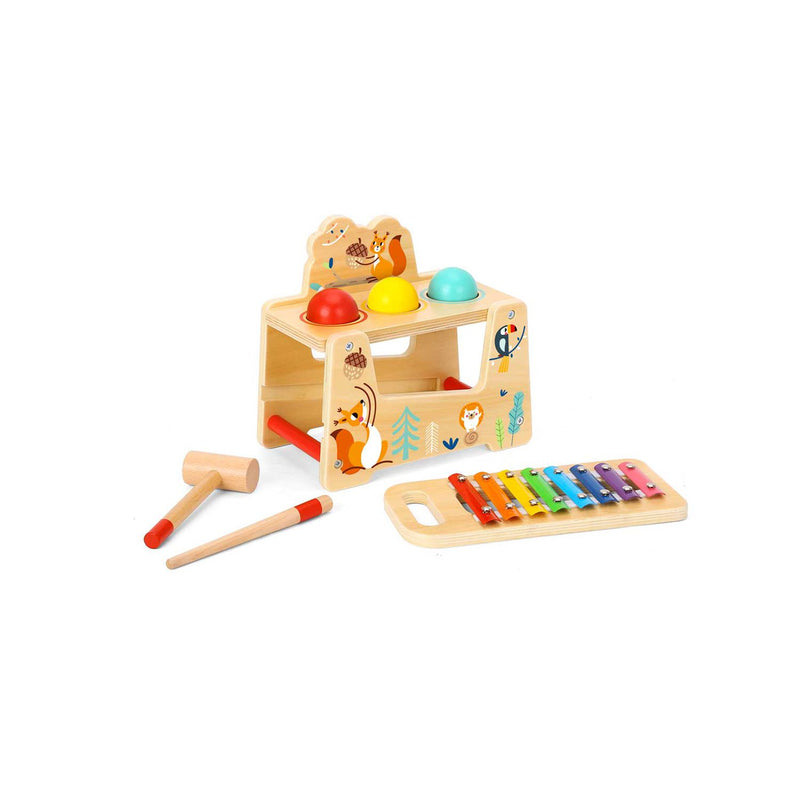 Tooky Toys Wooden Musical Toy Pound And Tap Bench (British brand)