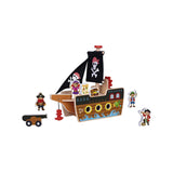 Tooky Toys Wooden Pirate Ship Playset, imported from the UK