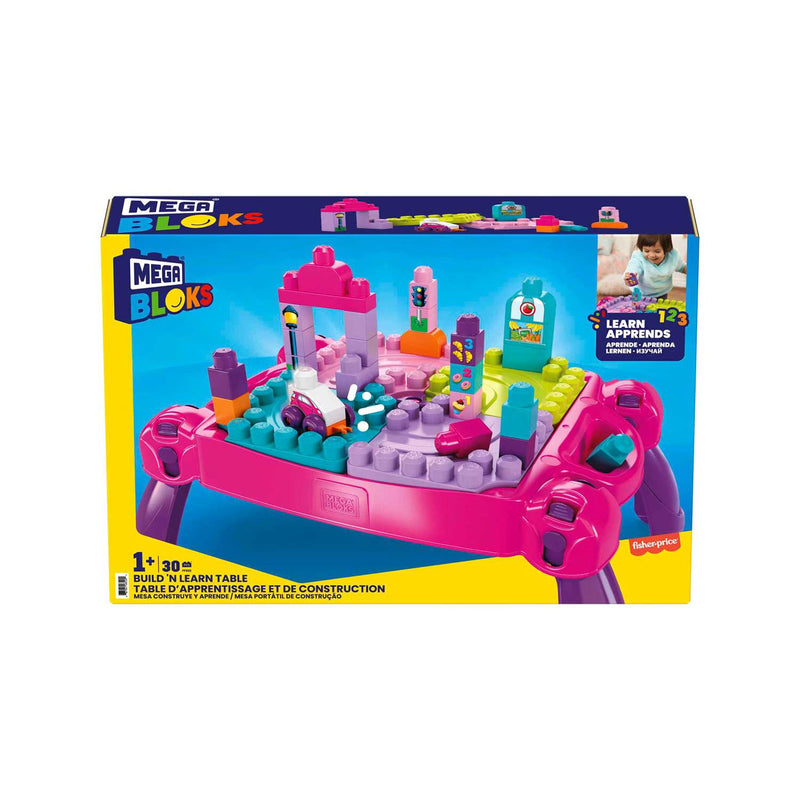 Mega Bloks Build N Learn Table Pink, imported from the UK