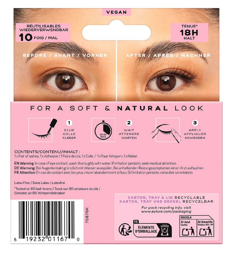 Eylure half lash No.5 false lashes with adhesive, imported from the UK