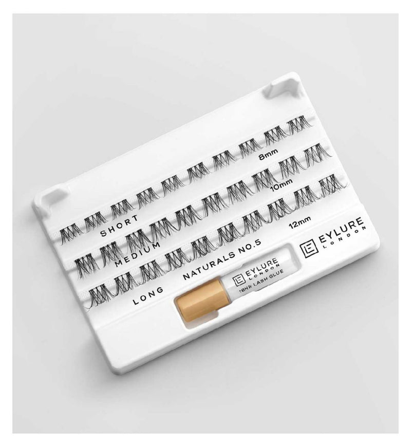 Eylure brown black cluster lashes with adhesive 1ml (British brand)
