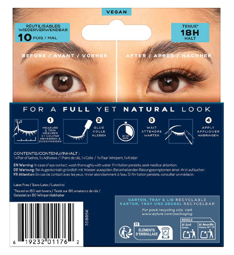 Eylure No.098 Fox Eye false lashes with adhesive - British product
