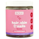 SOLV Hair Skin Nails Gummies Blueberry Raspberry 151g (British brand)