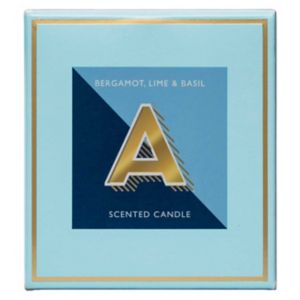 Landon Tyler Alphabet-Buchstabe A Bergamotte Limette Basilikum Duftkerze 140g