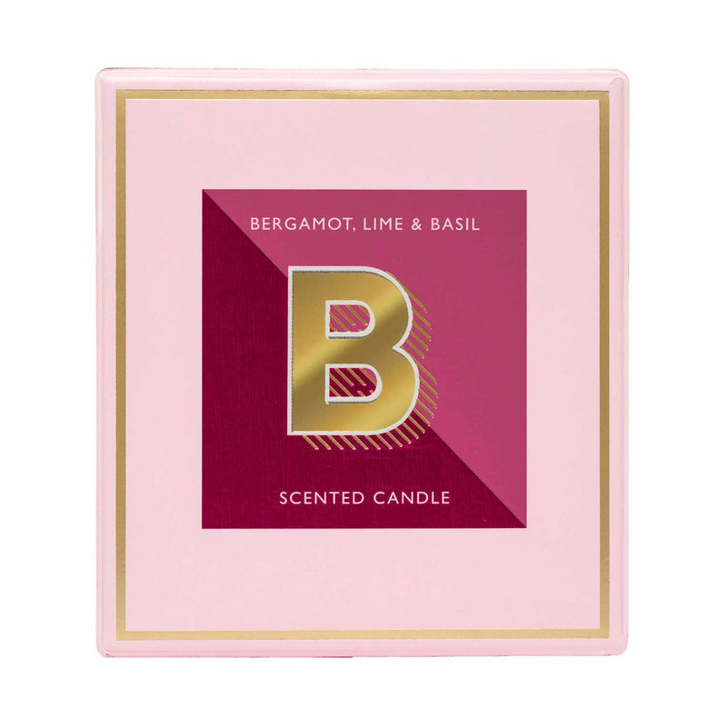 Landon Tyler Candle Letter B Bergamot Lime Basil 140g - British product