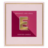 Landon Tyler letter candle E Bergamot Lime 140g, UK version