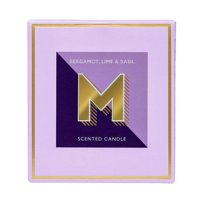Landon Tyler Alphabet Candle Letter M Bergamot Lime and Basil 140g