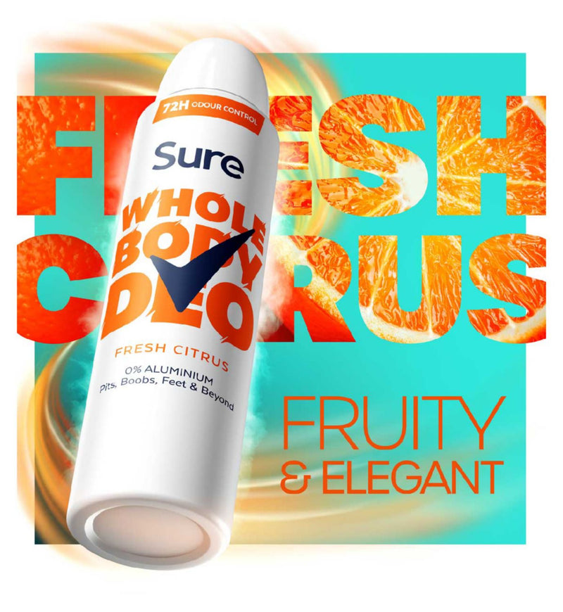 Sure Women Fresh Citrus Whole Body Deodorant 150ml, UK version