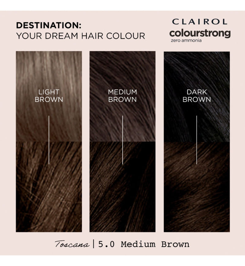 Clairol Colour Strong Hair Dye Medium Brown 199ml - British product
