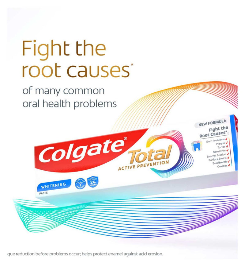 Colgate Total Active Prevention Whitening Toothpaste 125ml, imported from the UK