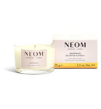 Neom wellbeing happiness travel candle 75g, imported from the UK