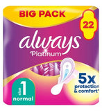 Always Platinum Normal Sanitary Towels With Wings 22 Pads
