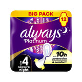 Always Platinum Secure Night Pads Size 4 12 Sanitary Towels - British product