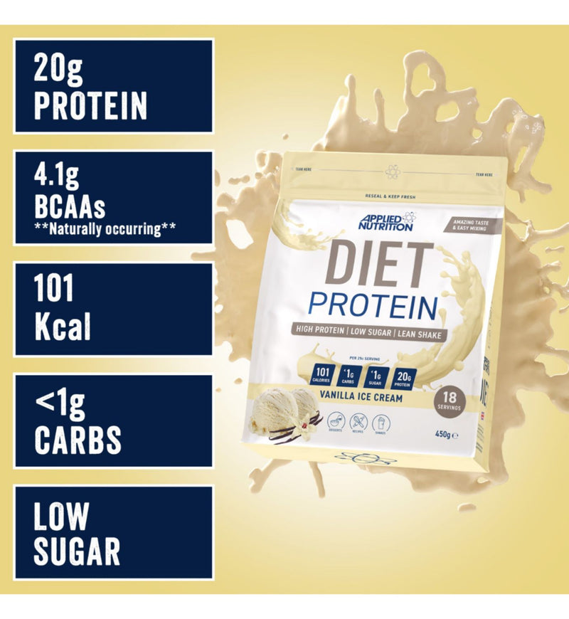 Applied Nutrition Diet Protein Powder Vanilla Ice Cream 450g - British product
