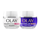 Olay Collagen Peptide MAX Day and Retinol 24 MAX Night Cream Bundle 50ml Each