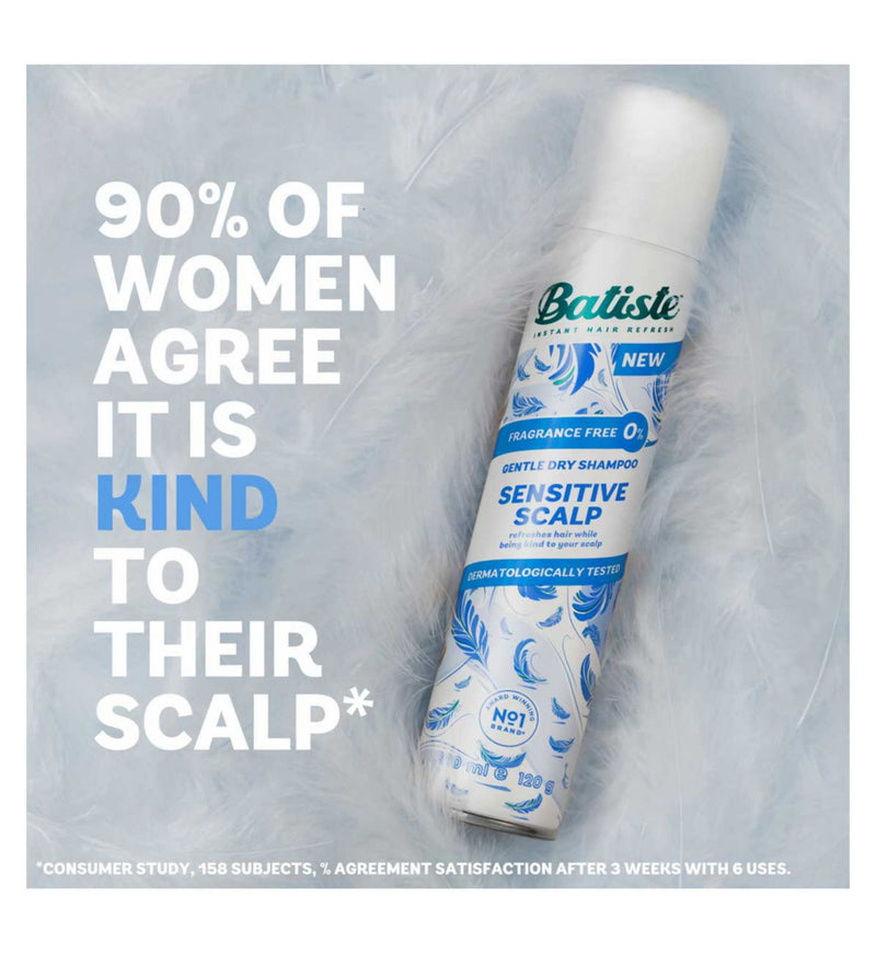Batiste Sensitive Scalp Fragrance Free Dry Shampoo 200ml - British product