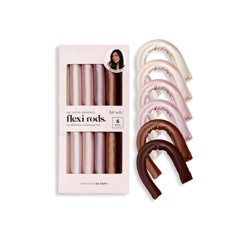 Kitsch satin wrapped flexi rods 6pc set rosewood, UK version
