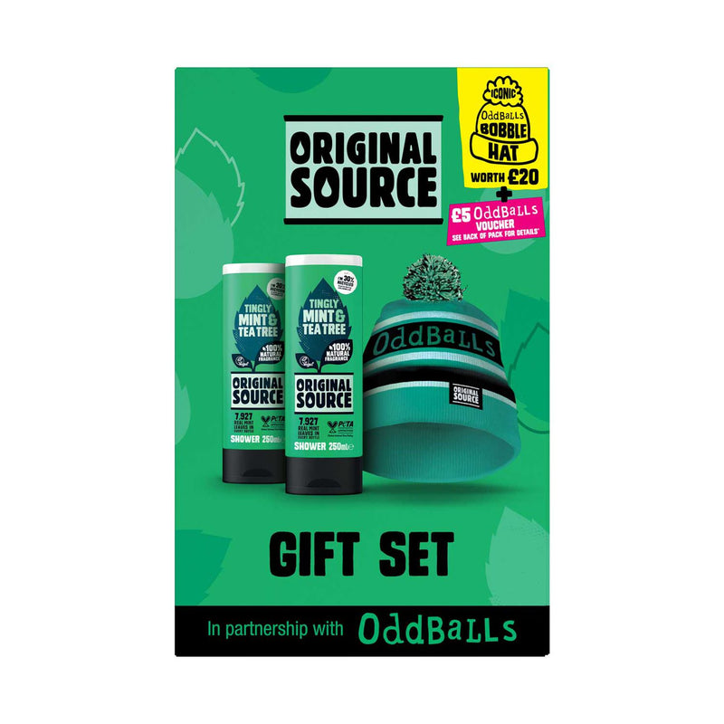 Original Source Oddballs gift set with bobble hat, UK version