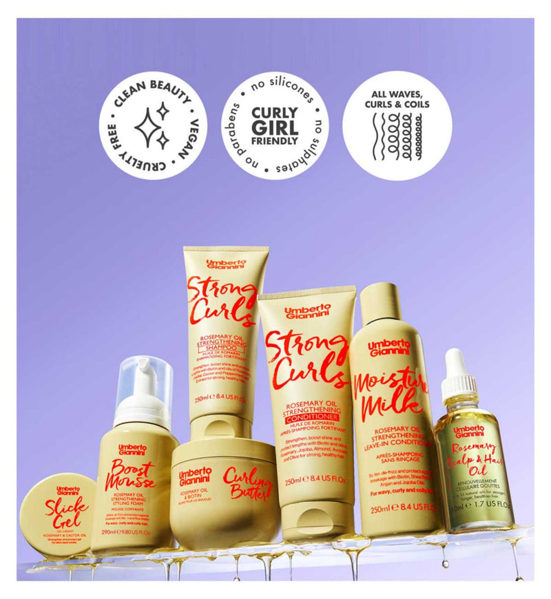 Umberto Giannini shampoo Strong Curls Rosemary Oil 250ml (British brand)