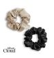 Silver Cloud Satin Scrunchies Mixed Caramel Black 2 Pack (British brand)
