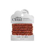 Silver Cloud Auburn Skinny Satin Scrunchies 5 Pack