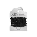 Silver Cloud Satin Hair Scrunchies Black 5 Pack