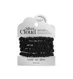 Silver Cloud Hair Scrunchies Black 5 Pack (British brand)