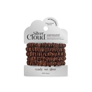 Silver Cloud satin hair scrunchies Chocolate 5 Pack (British brand)
