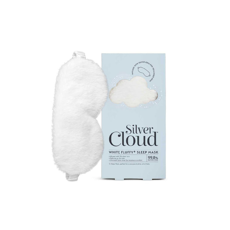 Silver Cloud White Satin Sleep Eye Mask (British brand)