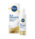 NIVEA SUN UV Face 2in1 Daily Primer Serum SPF50+ 30ml, imported from the UK
