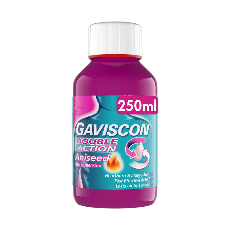 Gaviscon oral suspension double action aniseed 250ml, UK version