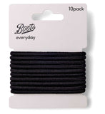 Boots thick ponybands black 10 pack, imported from the UK