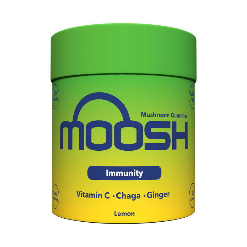 Moosh mushroom gummies lemon flavour 60 gummies, imported from the UK