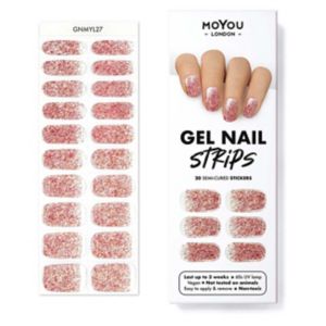 MoYou London Glitter Punch Gel Nail Strips, imported from the UK