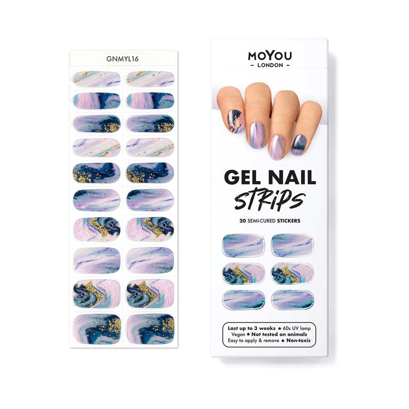 MoYou London Gel Nail Strips Marble Cake 20, imported from the UK