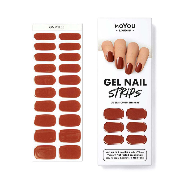 MoYou London gel nail strips Cinnamon Bun, imported from the UK
