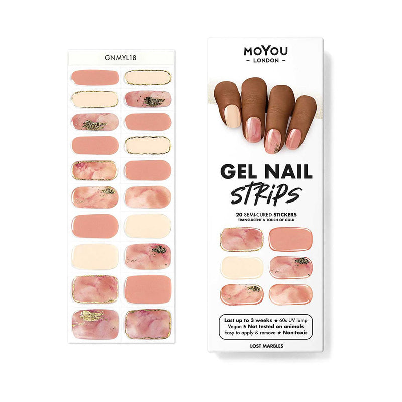 MoYou London gel nail strip Lost Marbles 20-piece, imported from the UK