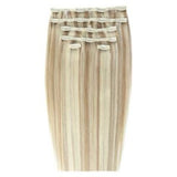 Beauty Works dobbelt hårsett champagneblondt klips-in extensions 18 tommer