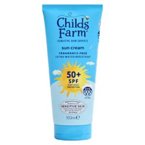 Boots Childs Farm SPF 50+ Sun Cream Fragrance Free Sensitive Skin 100ml- Buy online at McGrocer