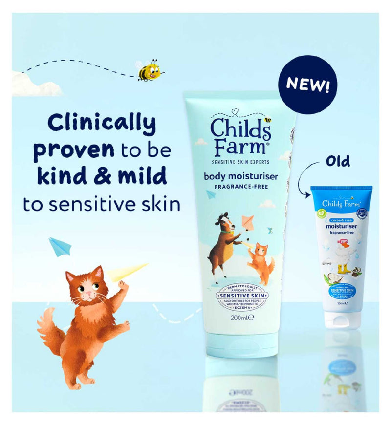 Childs Farm Fragrance-Free Body Moisturiser Sensitive Skin 200ml - British product